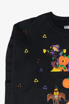 Handmade "Trick or Treat" Puff Paint Vintage Halloween Sweatshirt (2000s)