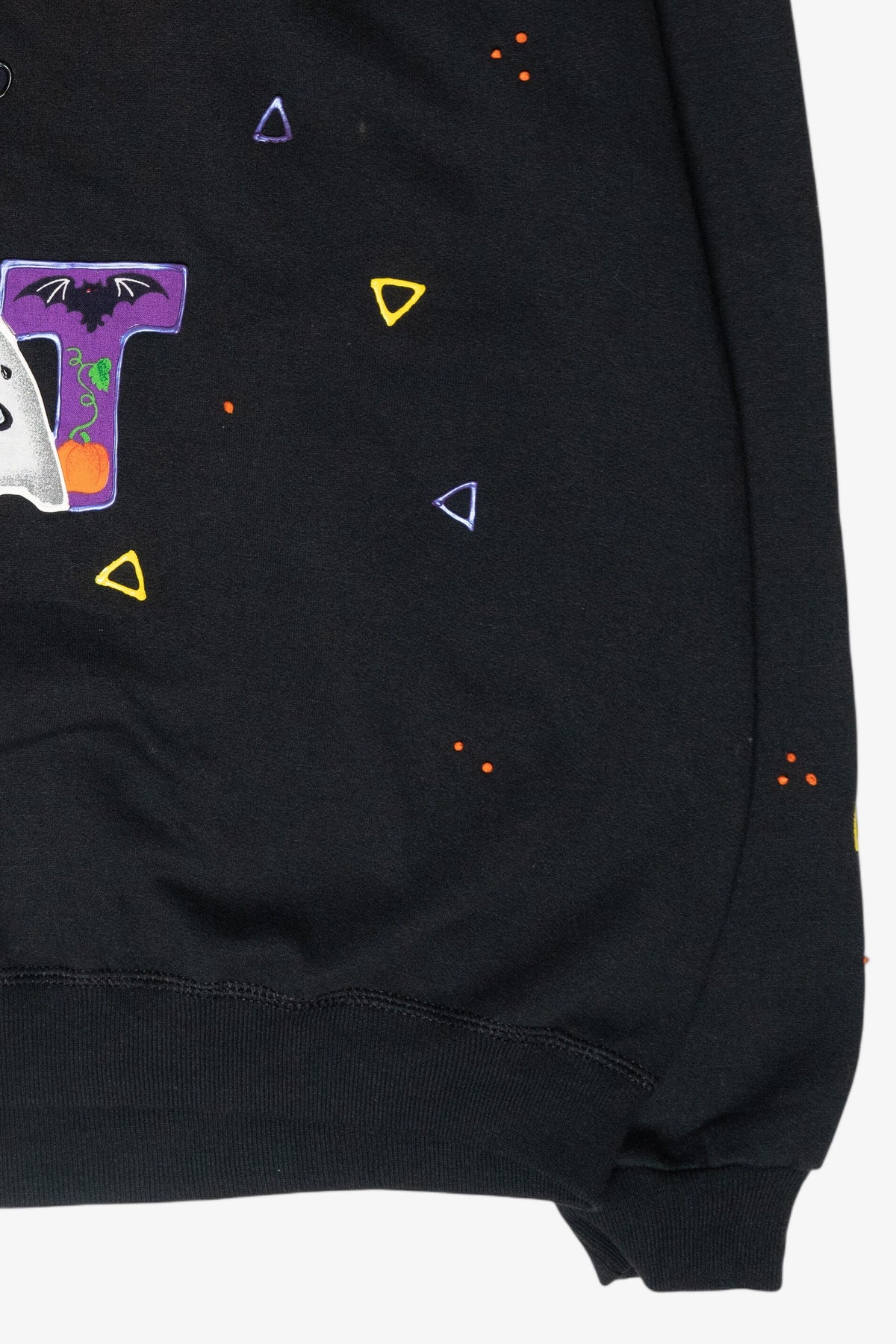 Handmade "Trick or Treat" Puff Paint Vintage Halloween Sweatshirt (2000s)