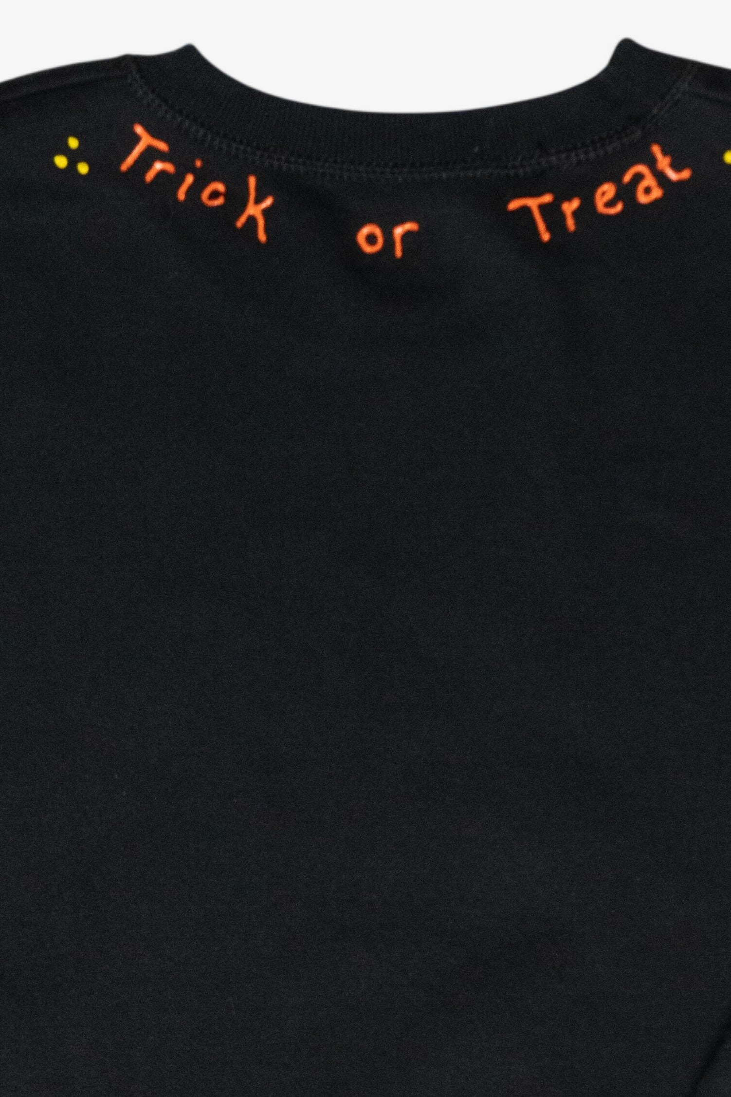 Handmade "Trick or Treat" Puff Paint Vintage Halloween Sweatshirt (2000s)