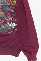 Morning Sun Maroon Flower Field Vintage Sweatshirt (1990s)