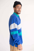 Blue Striped Polo Sweatshirt 1