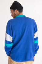 Blue Striped Polo Sweatshirt 1