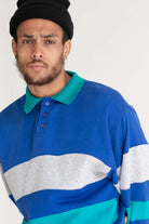 Blue Striped Polo Sweatshirt 1