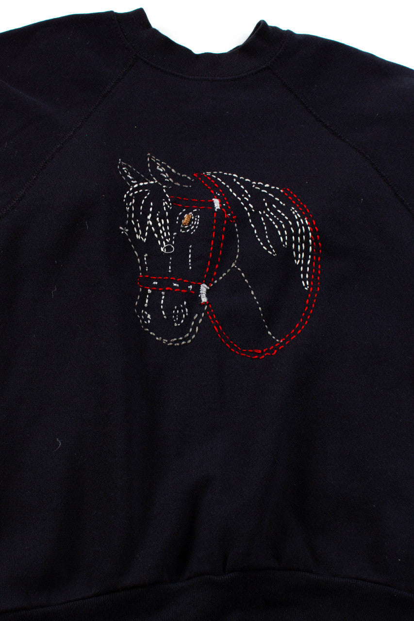 Stitched Horse Head Sweatshirt