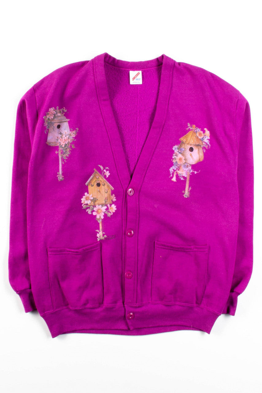 Vintage Birdhouses Cardigan Sweatshirt