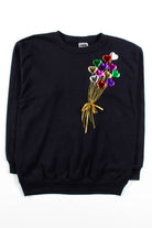 Vintage Applique Heart Balloons Sweatshirt