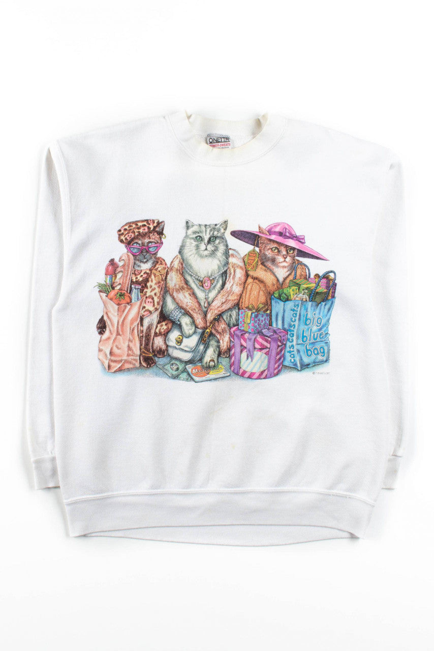 Vintage Cat Shopping Sweatshirt