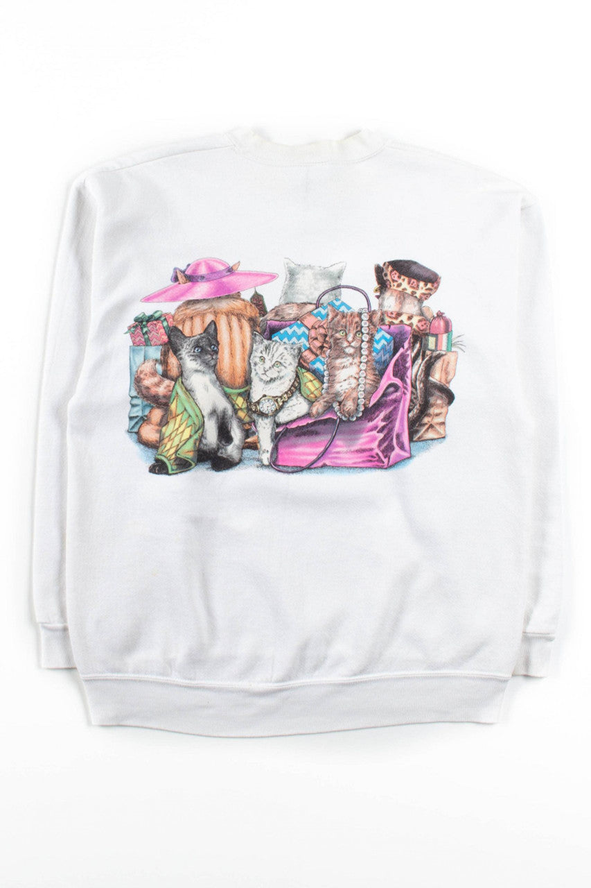 Vintage Cat Shopping Sweatshirt