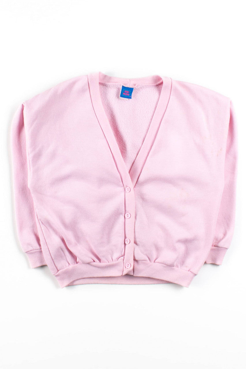Vintage Pink Cardigan Sweatshirt