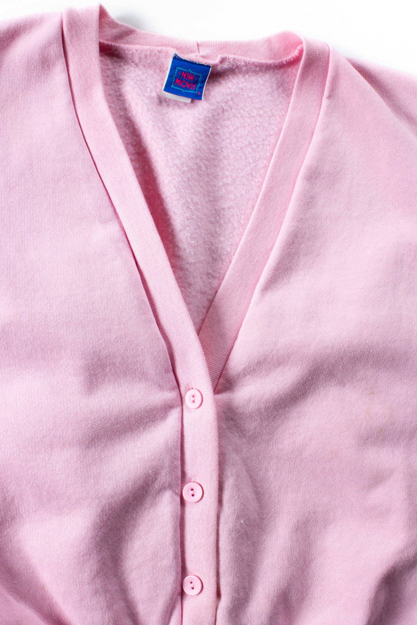 Vintage Pink Cardigan Sweatshirt