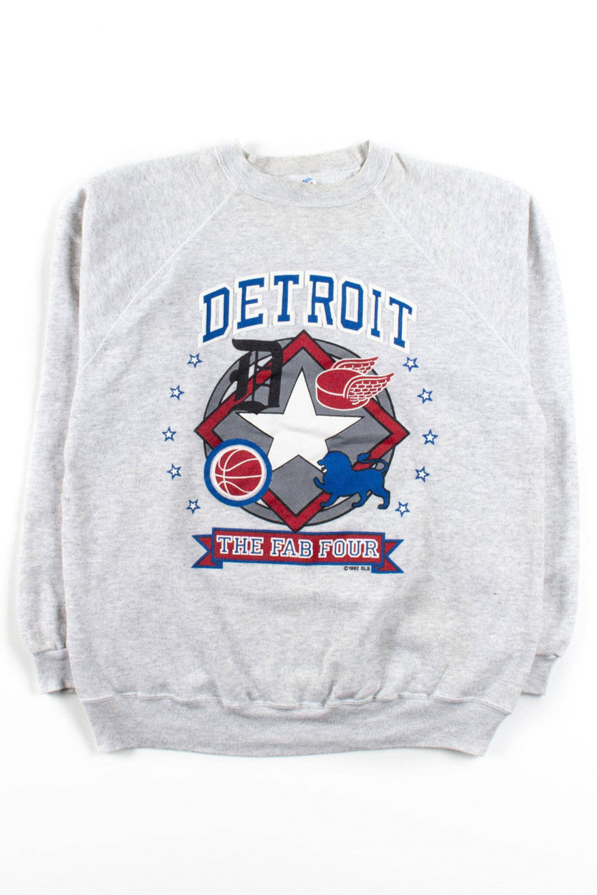 Vintage Detroit Fab Four Sports Teams Sweatshirt
