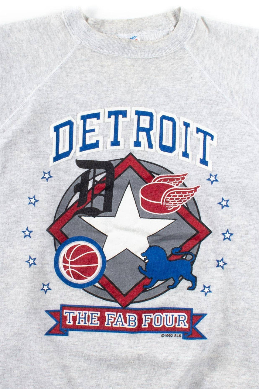 Vintage Detroit Fab Four Sports Teams Sweatshirt