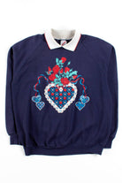 Vintage Hearts Collared Sweatshirt