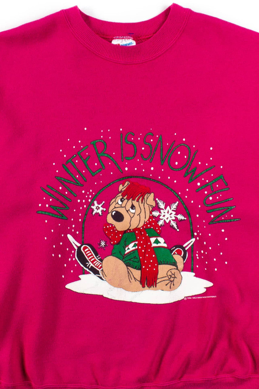 Winter Is Snow Fun Vintage Sweatshirt