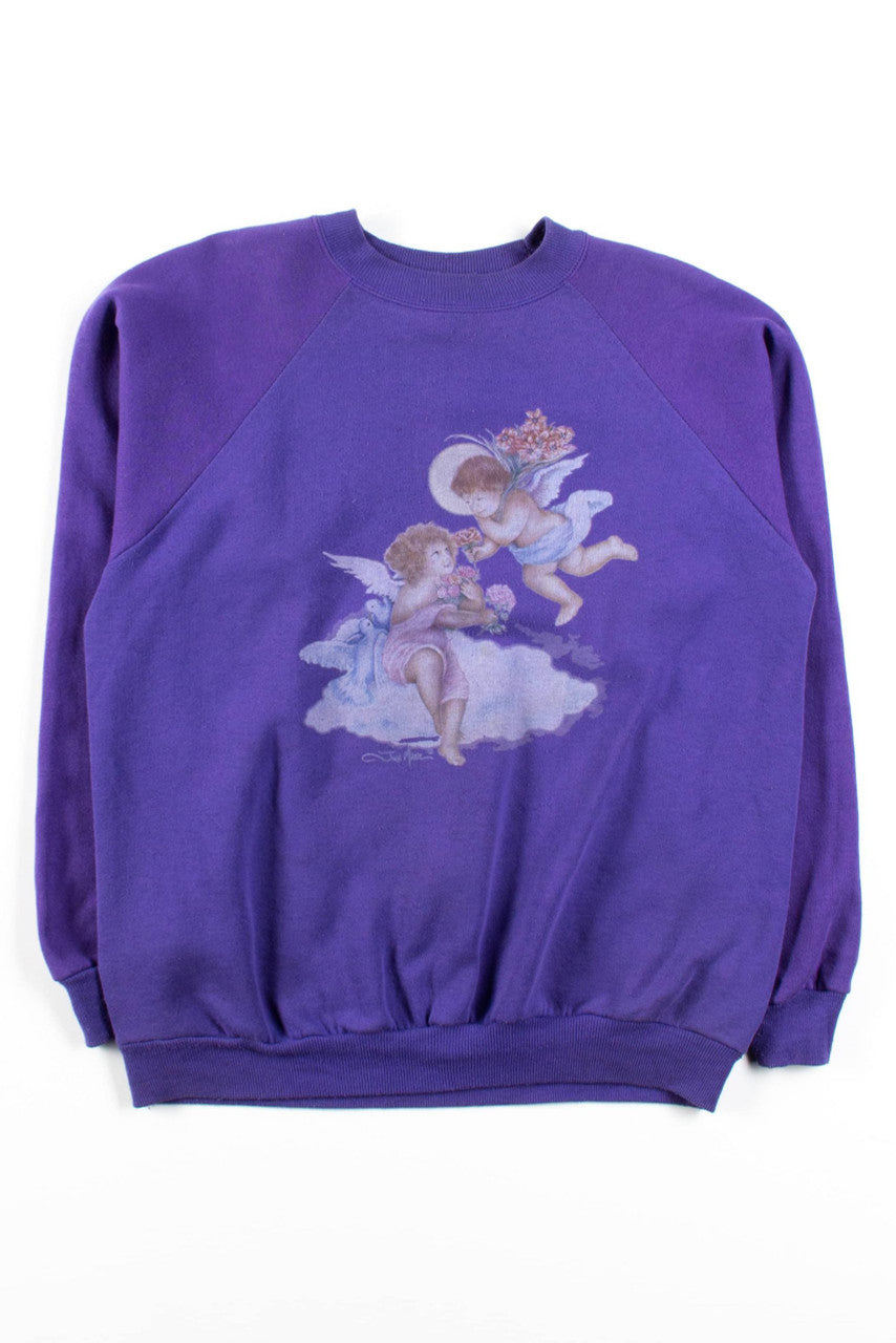 Vintage Purple Cherubs Sweatshirt