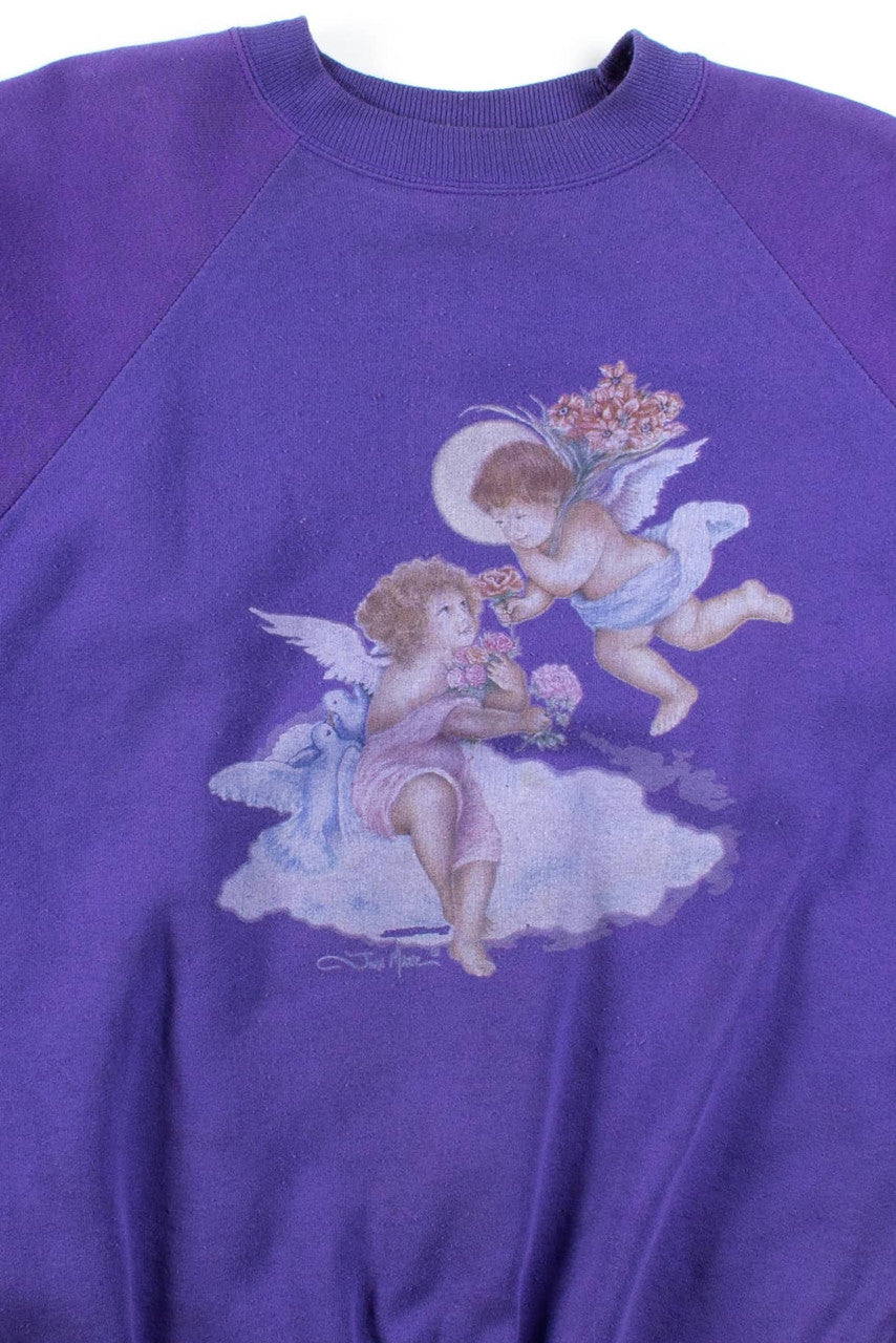 Vintage Purple Cherubs Sweatshirt
