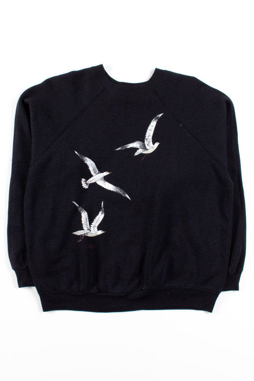Vintage Painted Seagulls Sweatshirt