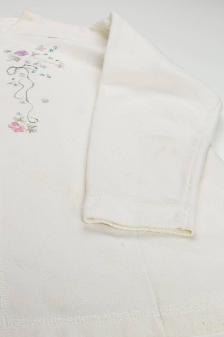Embossed Floral Button Up Sweatshirt