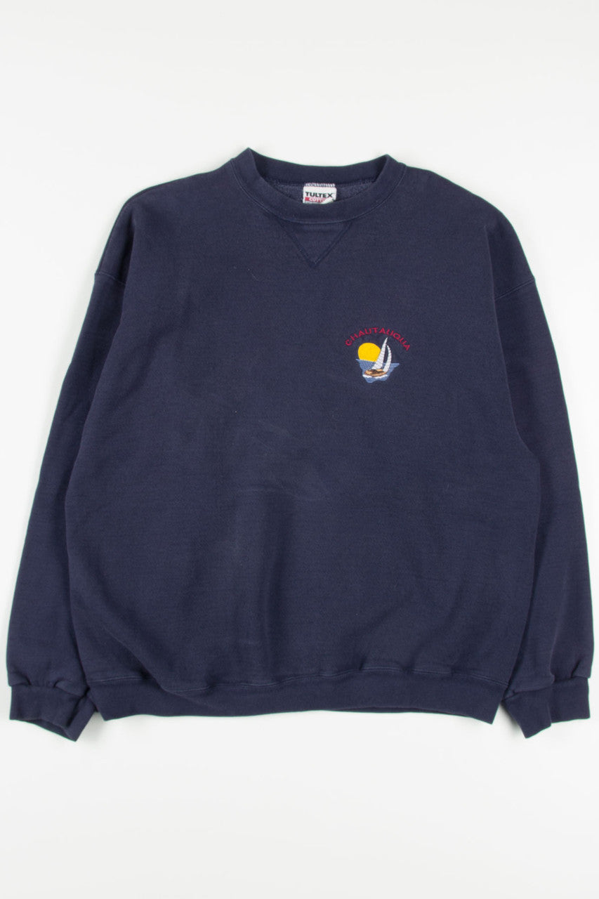 Embroidered Chautaugua Sailboat Sweatshirt