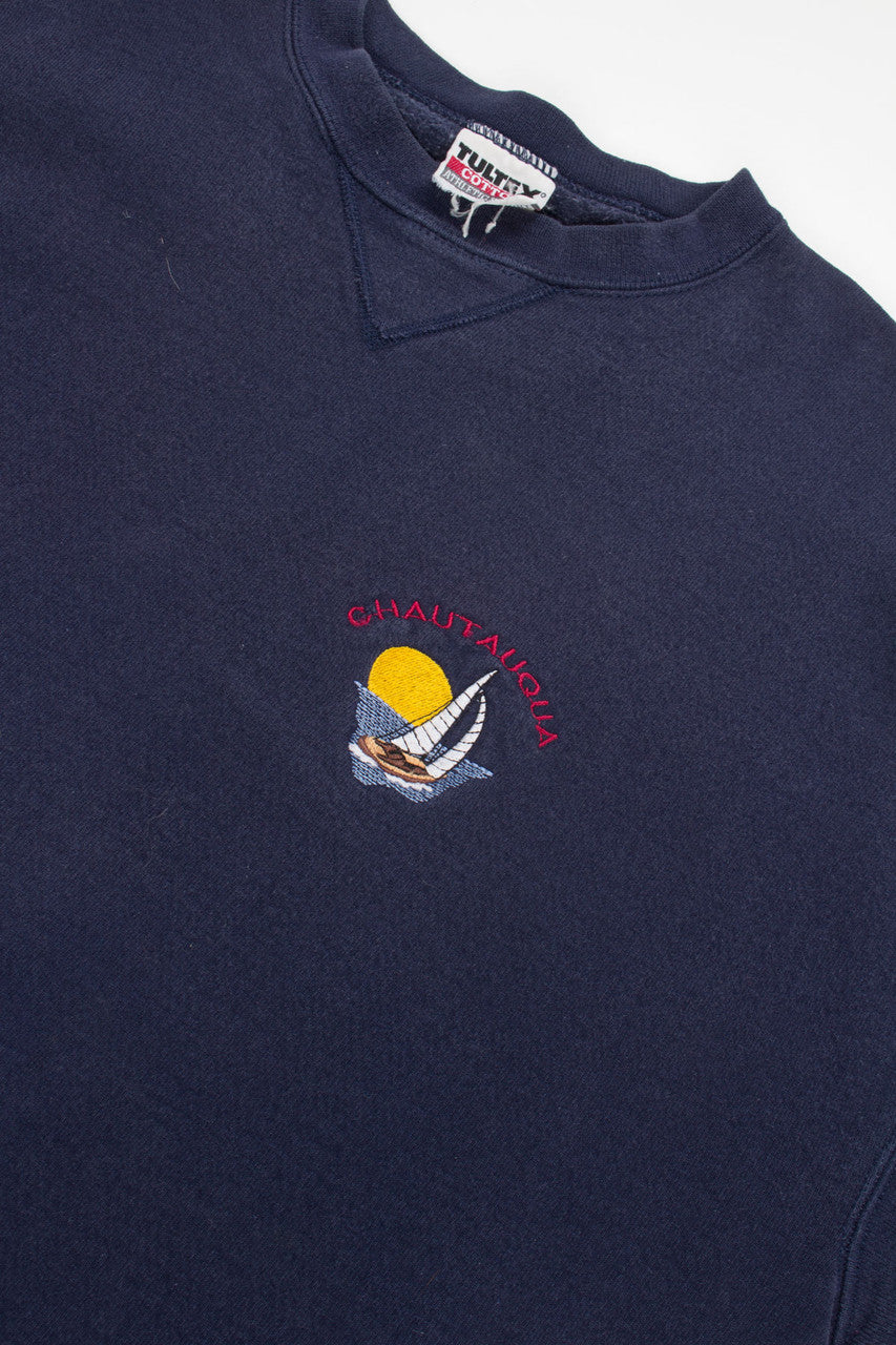 Embroidered Chautaugua Sailboat Sweatshirt