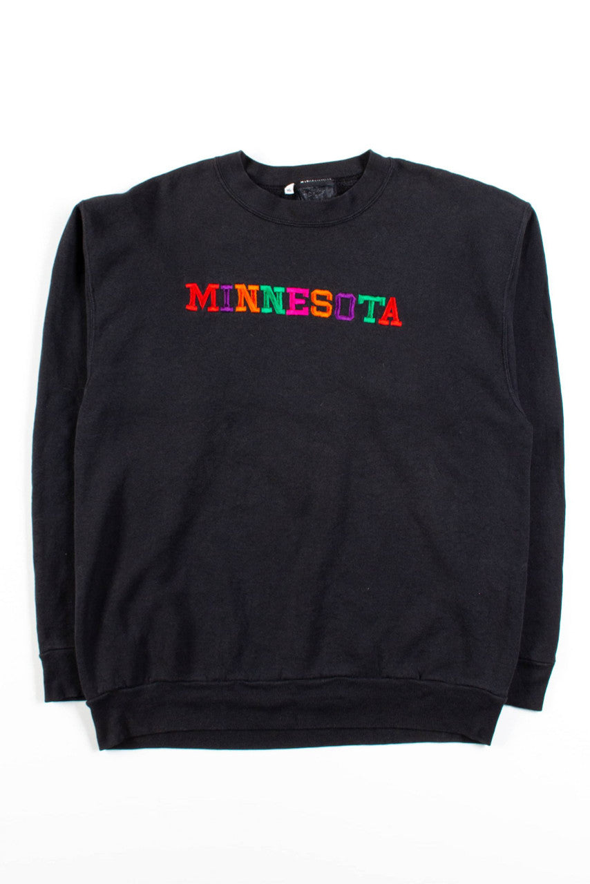 Multicolor Minnesota Letter Vintage Sweatshirt