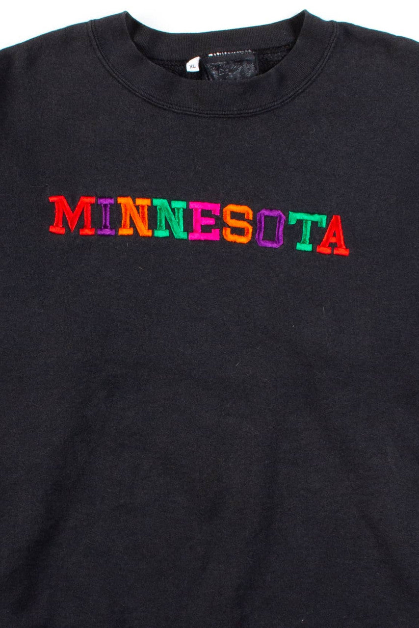 Multicolor Minnesota Letter Vintage Sweatshirt
