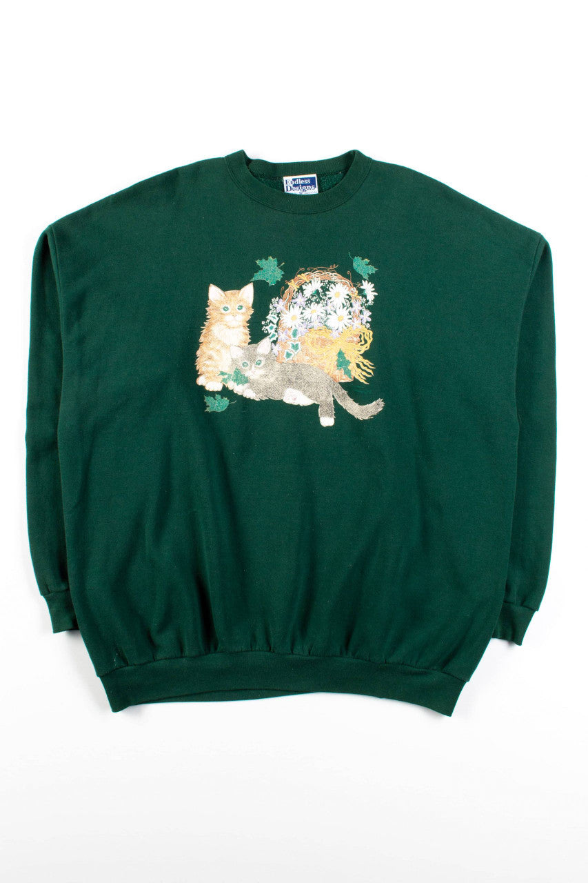 Vintage Kittens & Flowers Sweatshirt