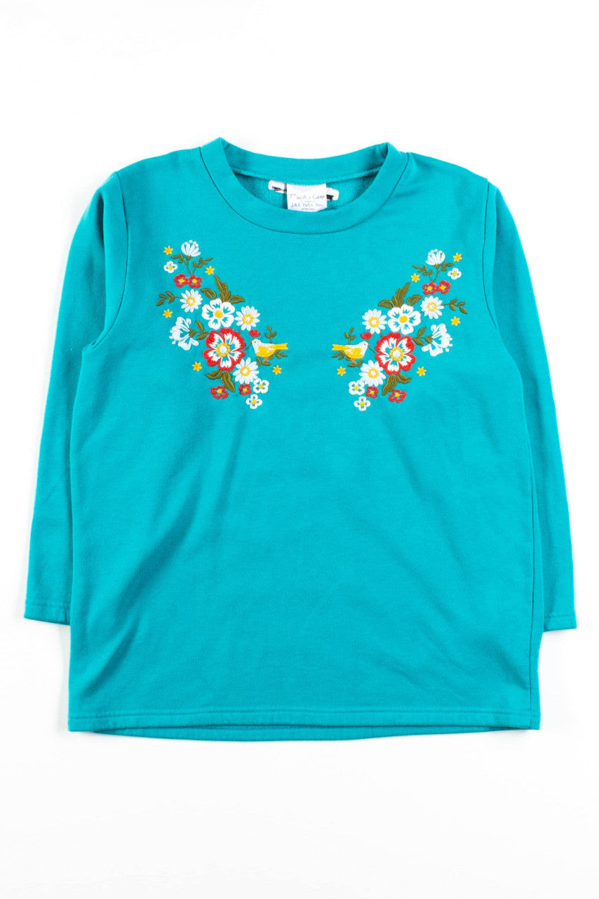 Vintage Embroidered Floral Sweatshirt