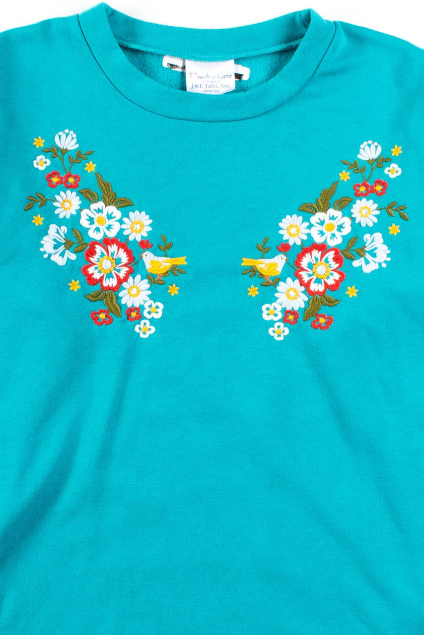 Vintage Embroidered Floral Sweatshirt