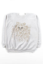 Vintage Fluffy Glitter Cat Sweatshirt