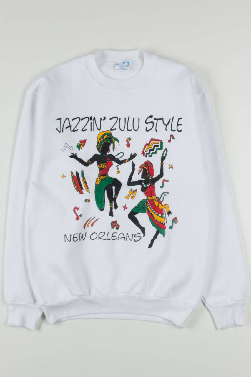 Vintage New Orleans Jazzin' Zulu Style Sweatshirt