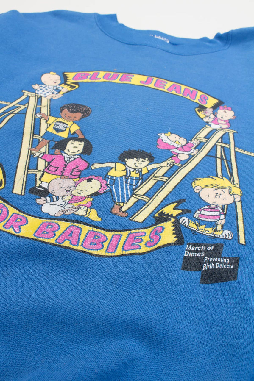 Vintage Blue Jeans For Babies March Of Dimes Sweatshirt