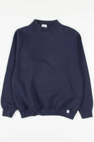 Navy High Neck Discus Athletic Sweatshirt