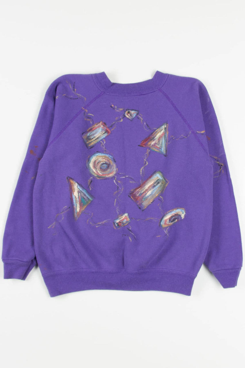 Purple Painted Shapes Sweatshirt
