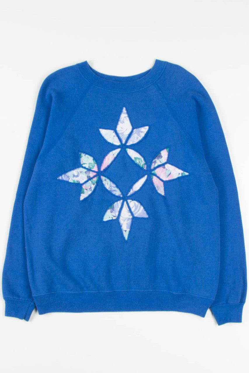 Geometric Floral Inset Sweatshirt