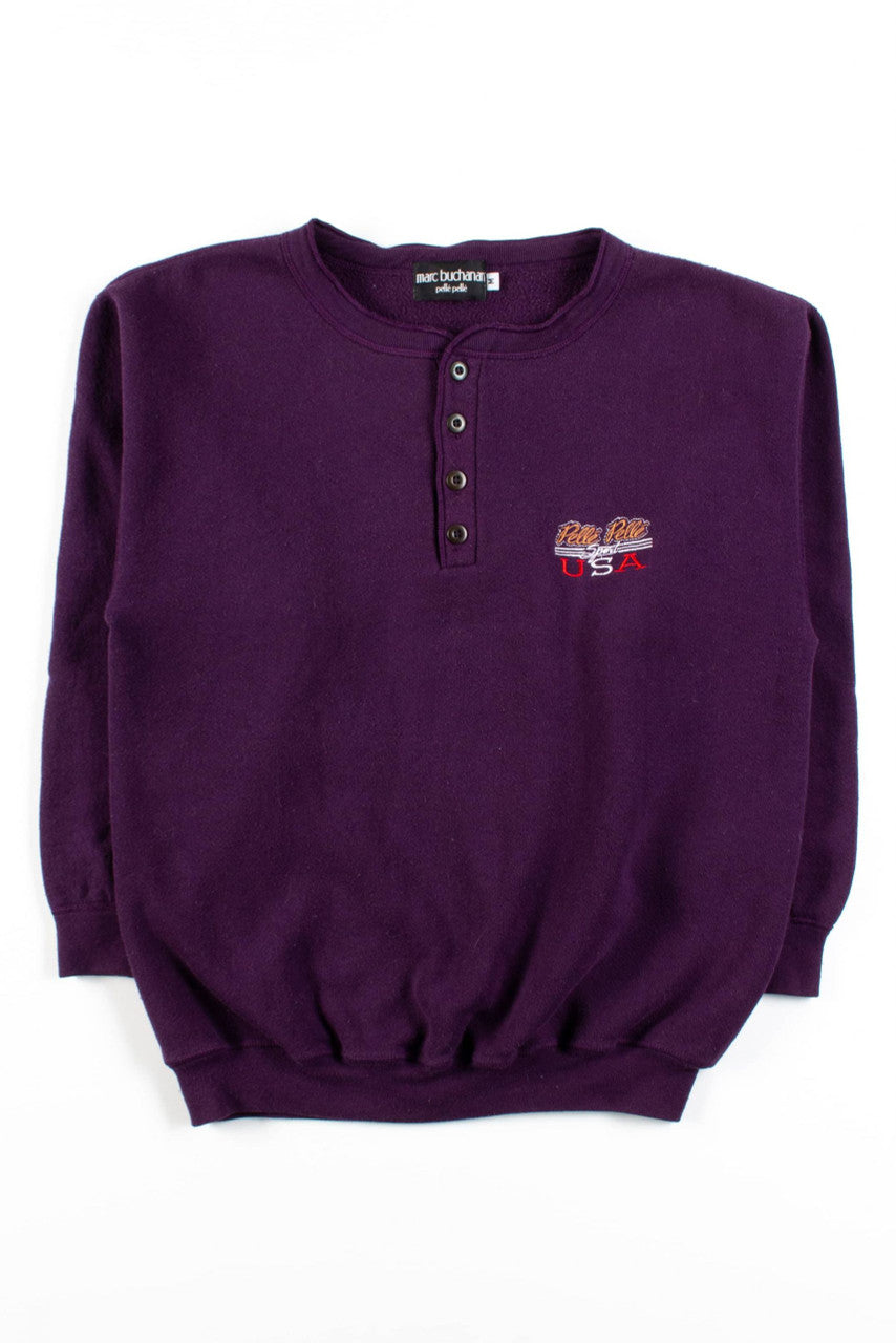 Vintage Pelle Pelle Sport Henley Sweatshirt