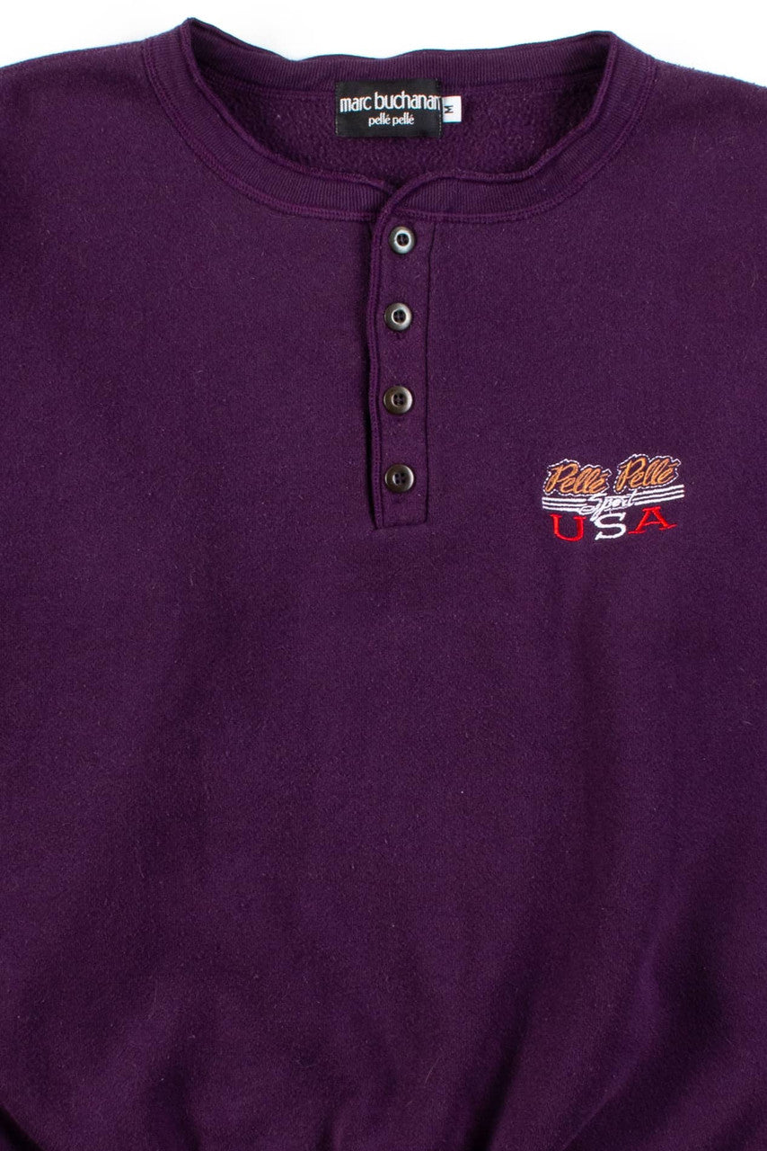 Vintage Pelle Pelle Sport Henley Sweatshirt