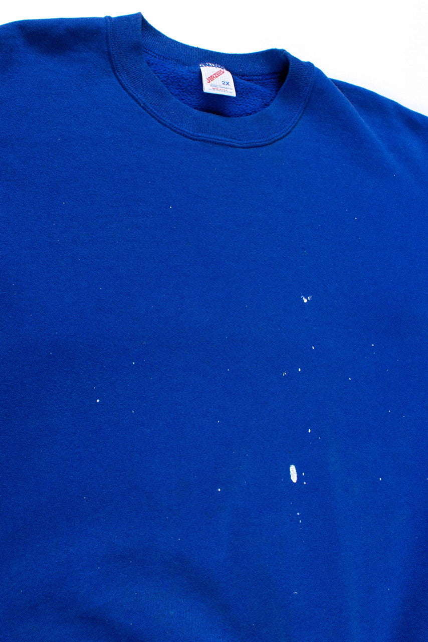 Blue Paint Spotted Oversized Vintage Sweatshirt