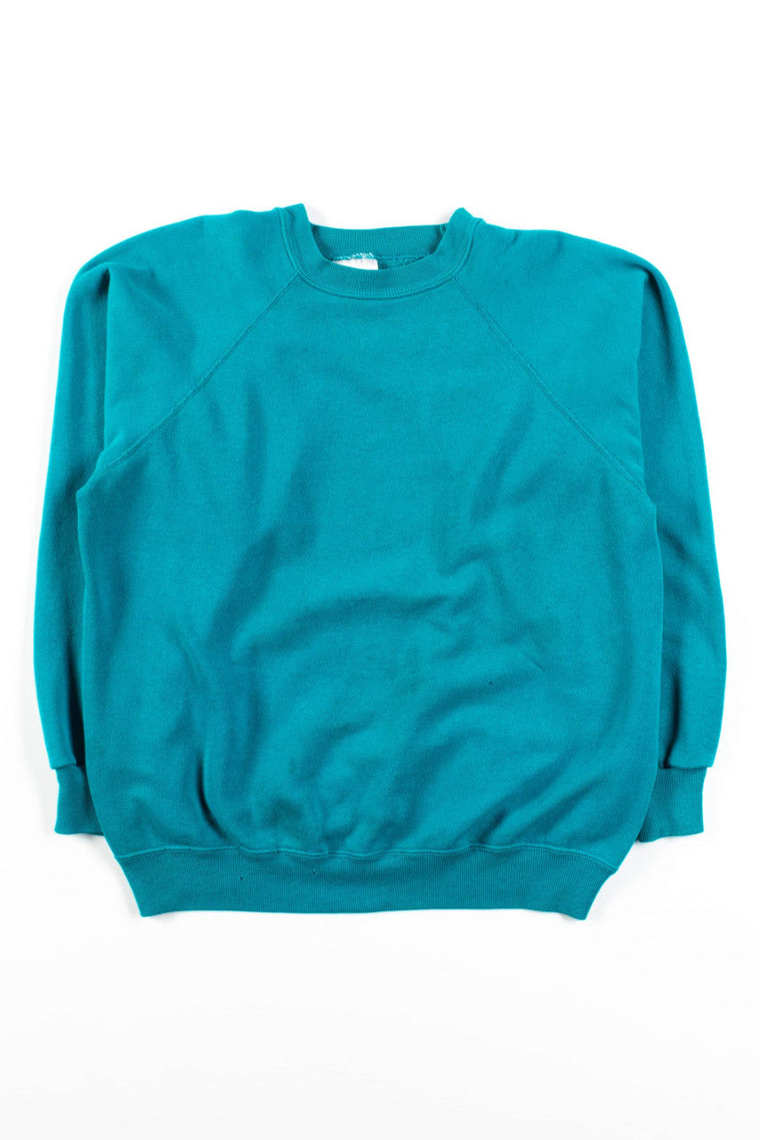 Vintage Plain Teal Raglan Sweatshirt