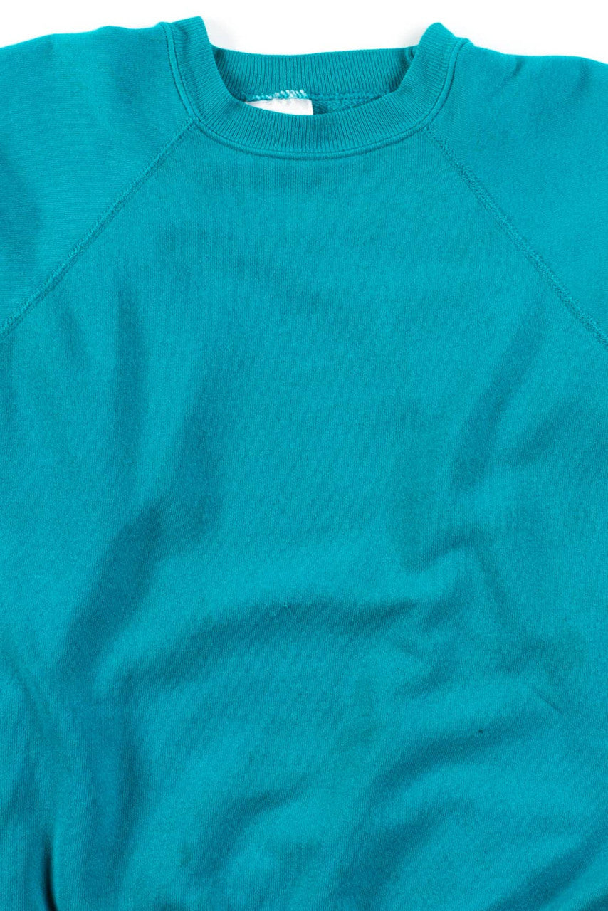 Vintage Plain Teal Raglan Sweatshirt
