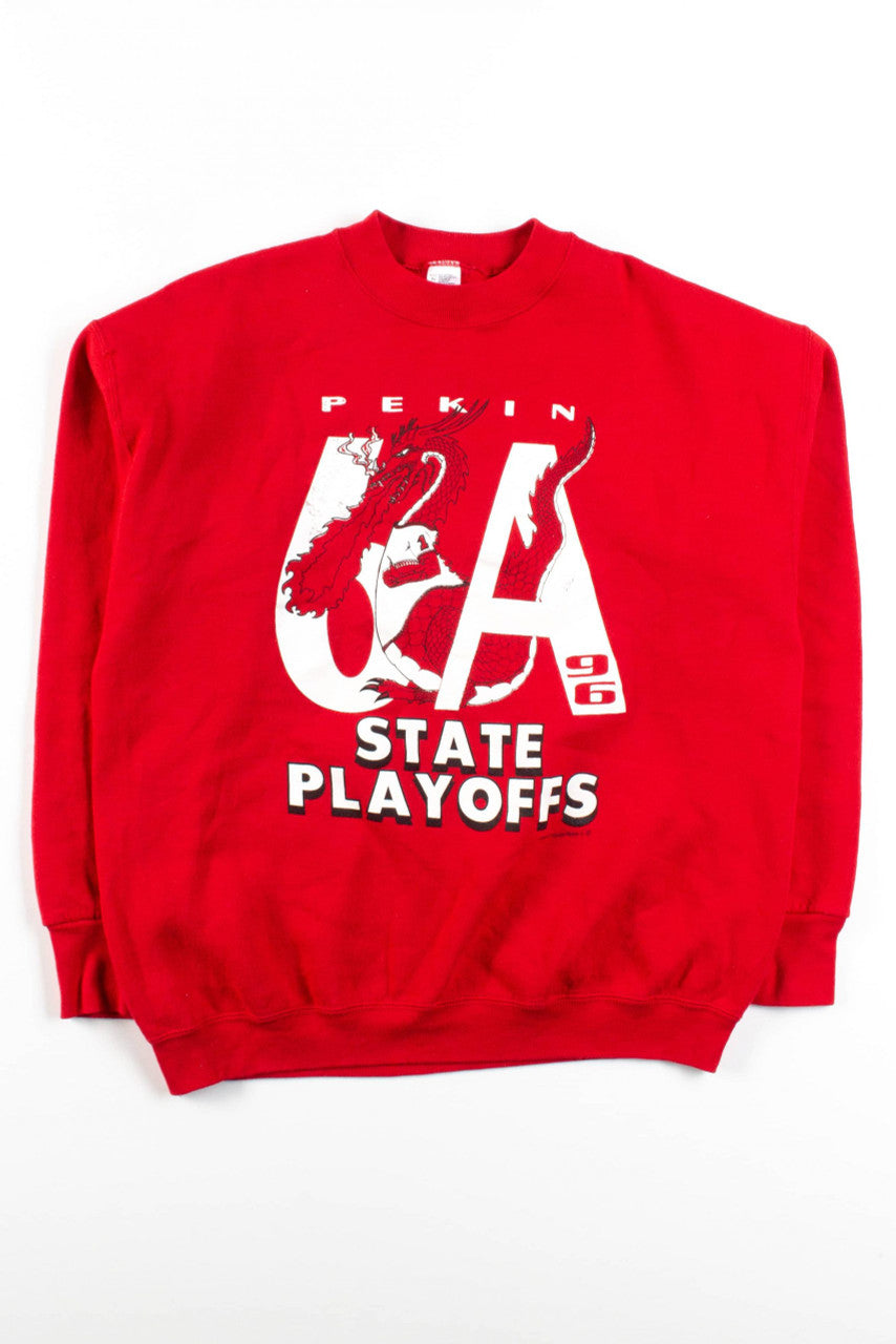 Vintage Pekin Dragons State Playoffs Sweatshirt (1996)