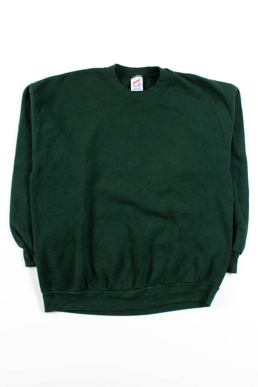 Vintage Plain Green Jerzees Sweatshirt