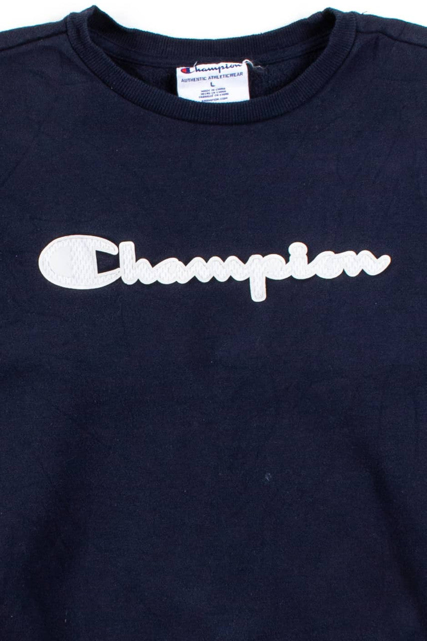 Black Champion Mesh Logo Sweatshirt