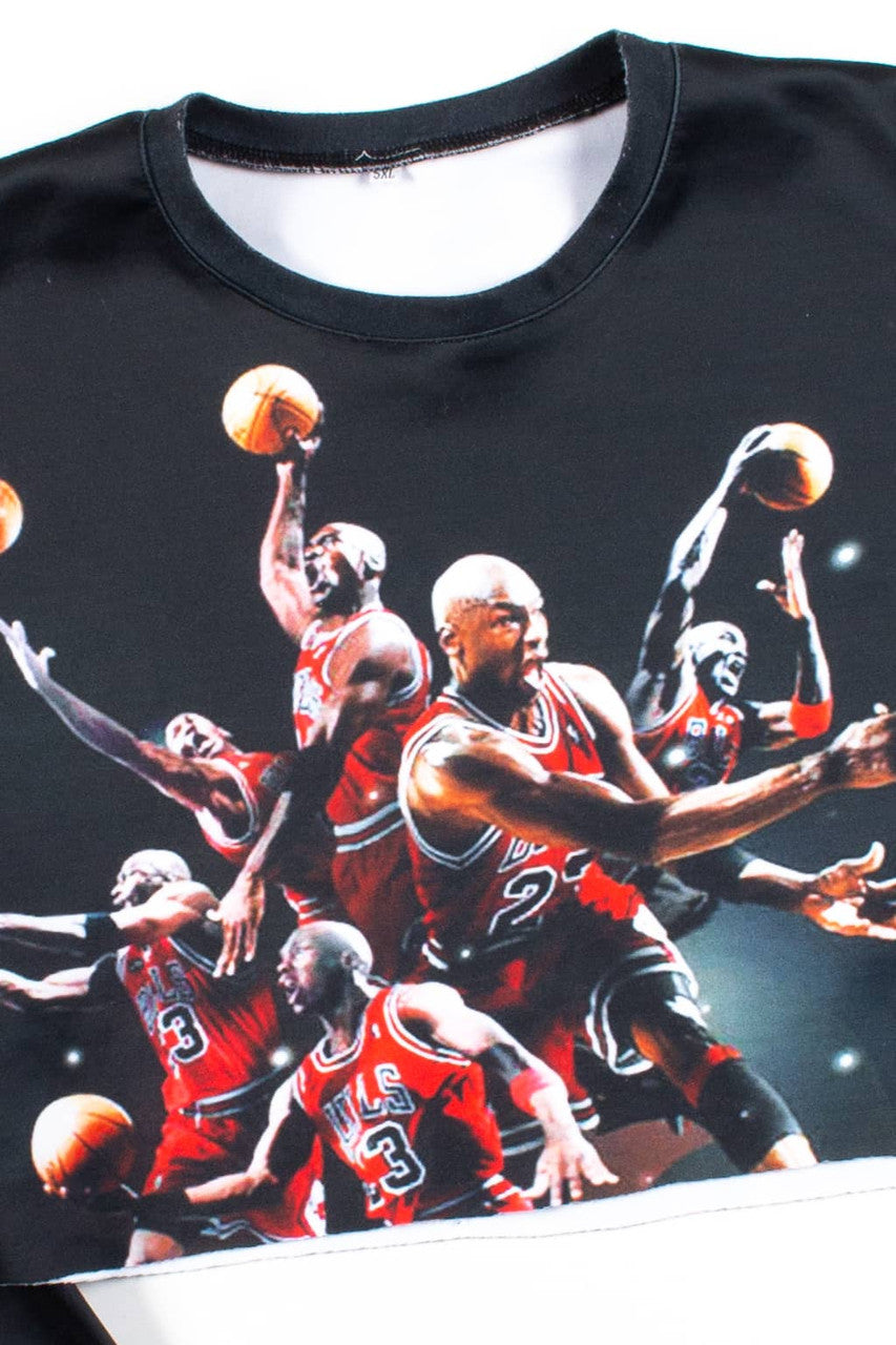 Michael Jordan Photo Collage Cropped Sweatshirt