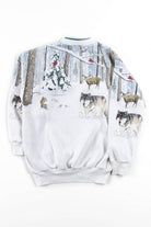 Vintage Winter Animals Allover Graphic Sweatshirt