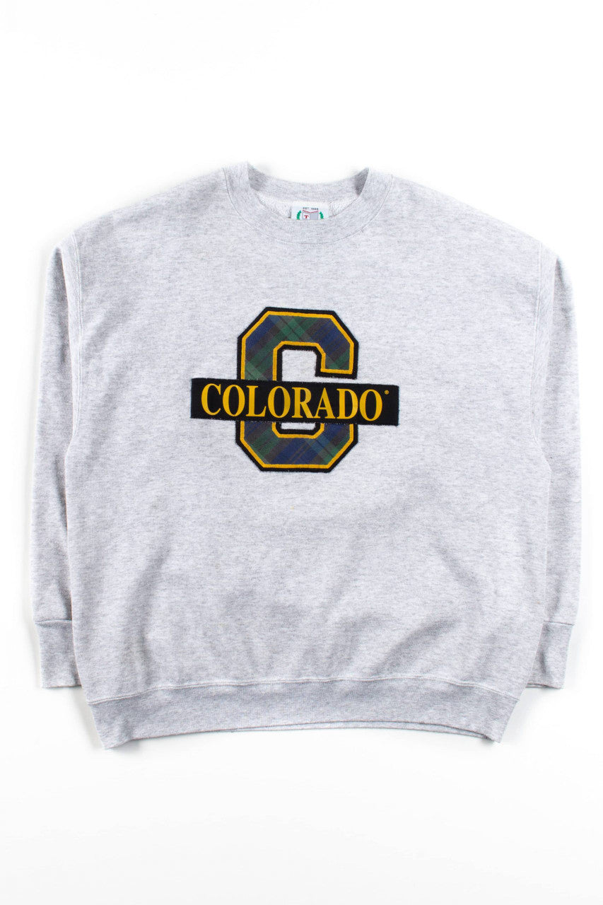 Vintage University of Colorado Plaid Letter Sweatshirt