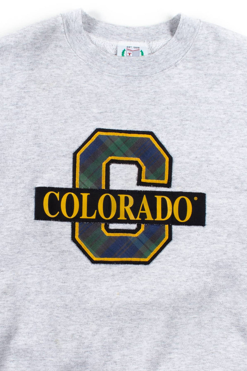 Vintage University of Colorado Plaid Letter Sweatshirt