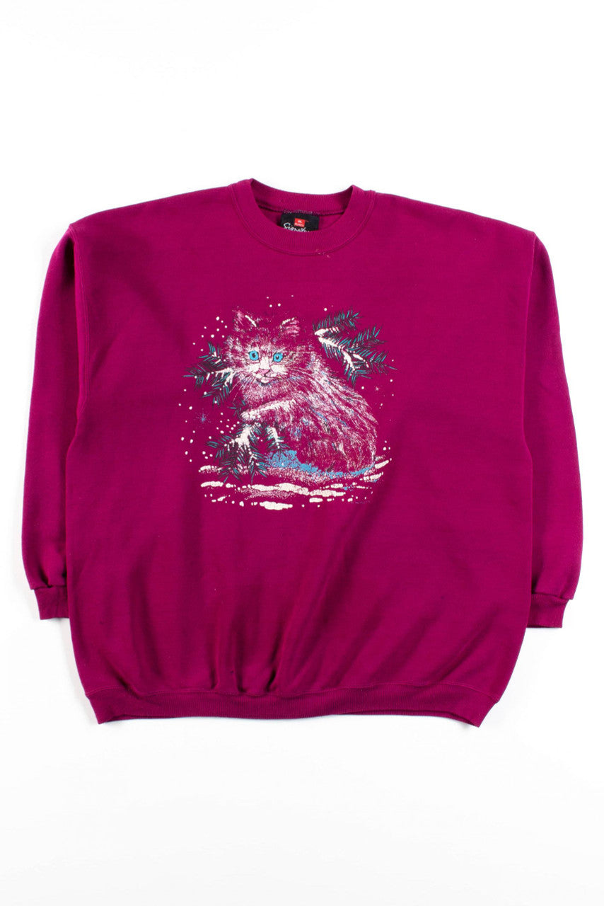 Vintage Winter Cat Sweatshirt