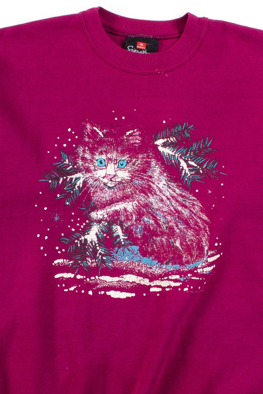 Vintage Winter Cat Sweatshirt