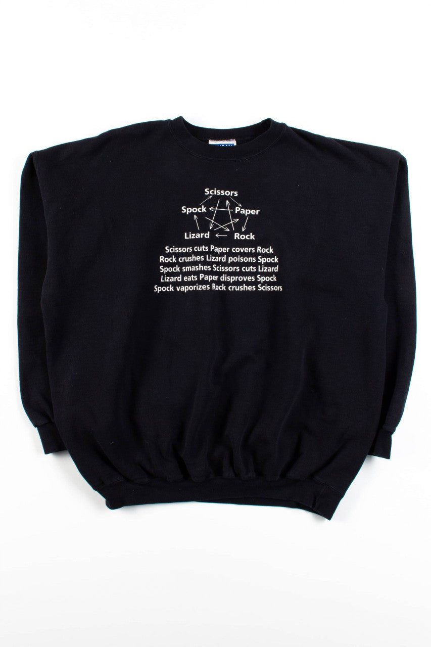 Vintage Rock Paper Scissors Spock Lizard Sweatshirt